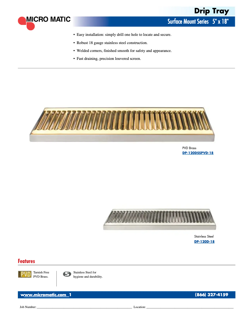 Page n°1 - Manuel utilisateur Micro Matic DP-120D-18