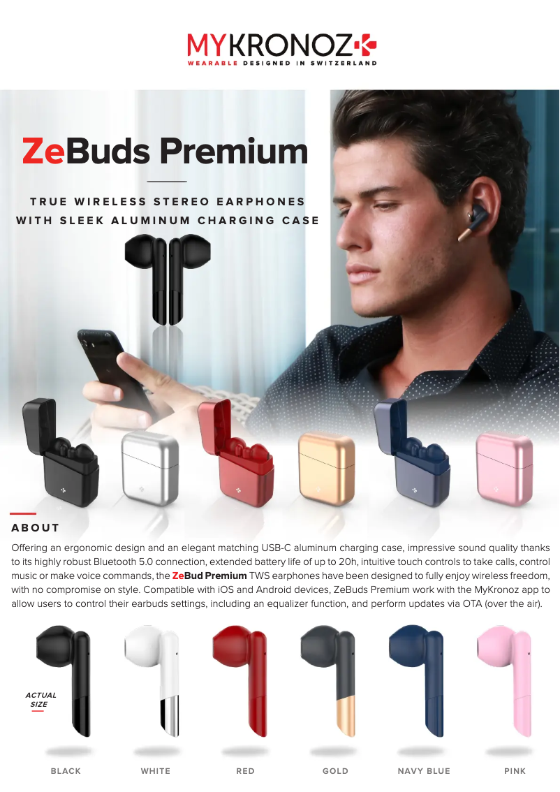 Image de la première page du manuel de l'appareil ZeBuds Premium