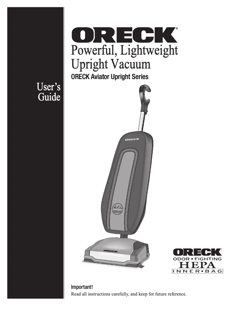 Página 1 del manual Manual de usuario Oreck David Aviator