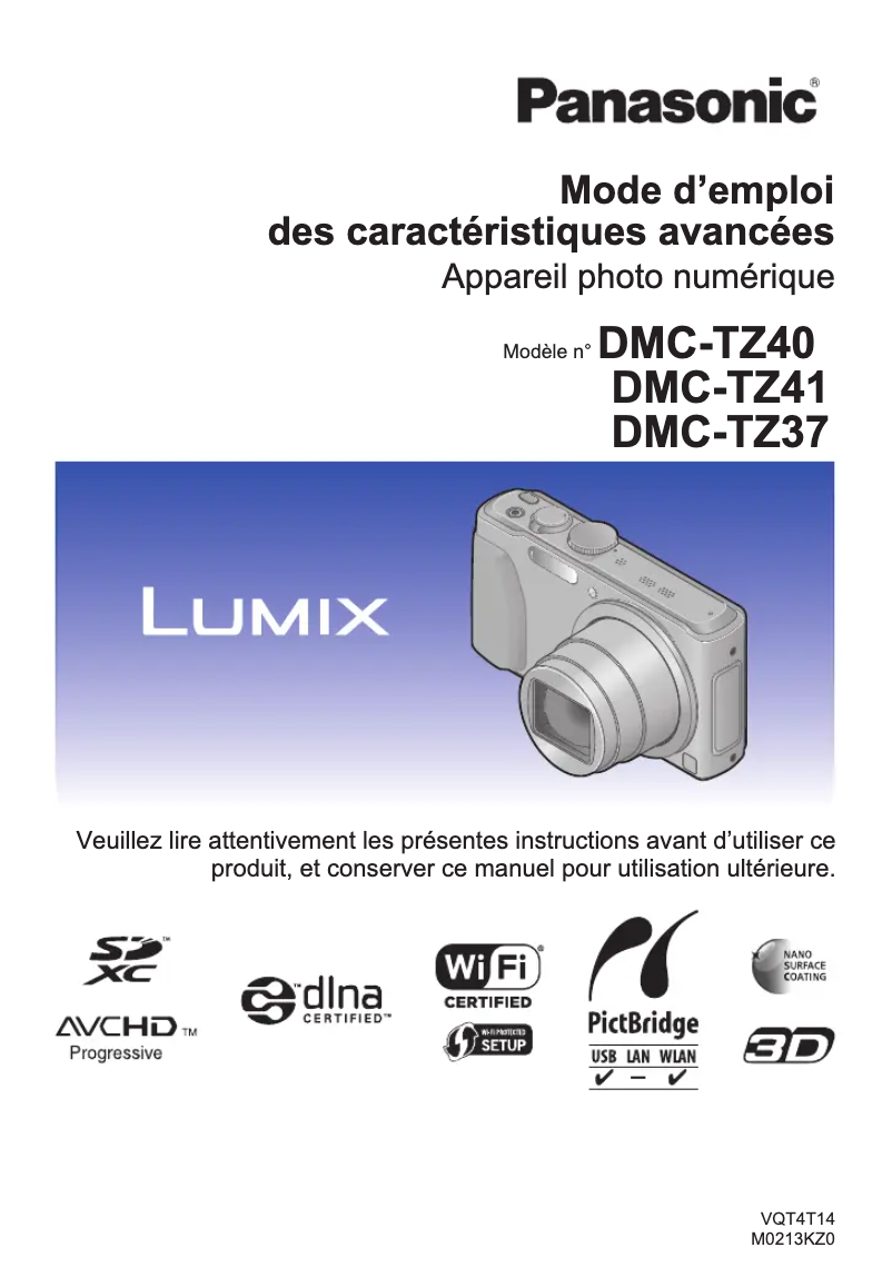 Image de la première page du manuel de l'appareil Lumix DMC-TZ37