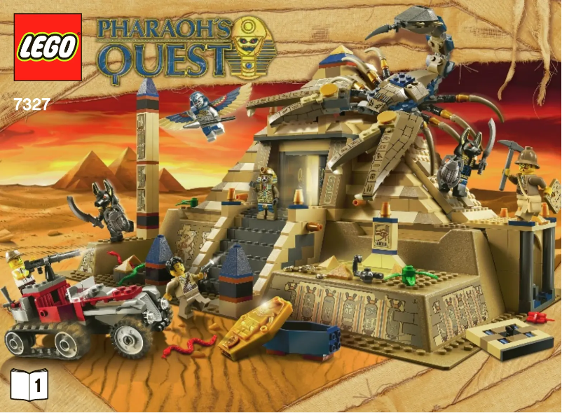 Page 1 de la notice Consignes visuelles Lego Pharaohs Quest 7327