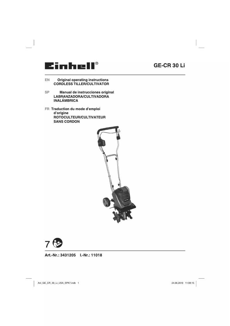 Page n°1 - Manuel utilisateur Einhell GE-CR 30 Li