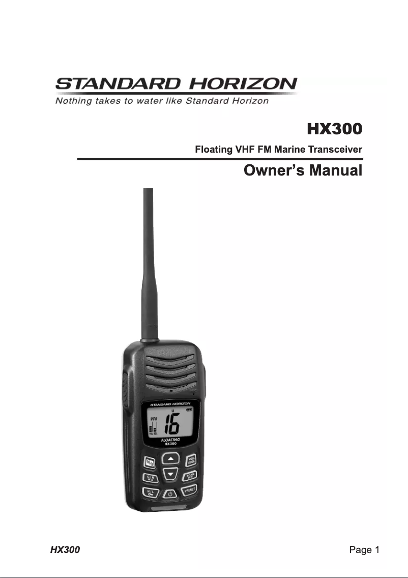 Image de la première page du manuel de l'appareil HX300