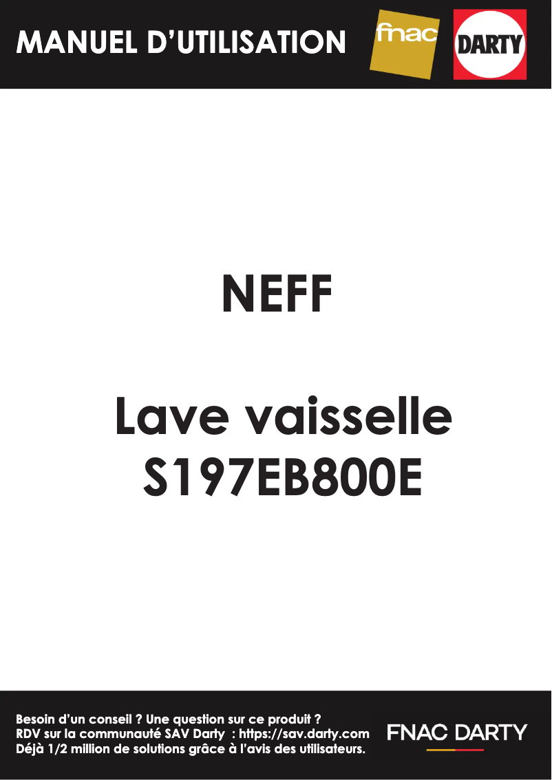 Page n°1 - Manuel utilisateur Neff S197EB800E