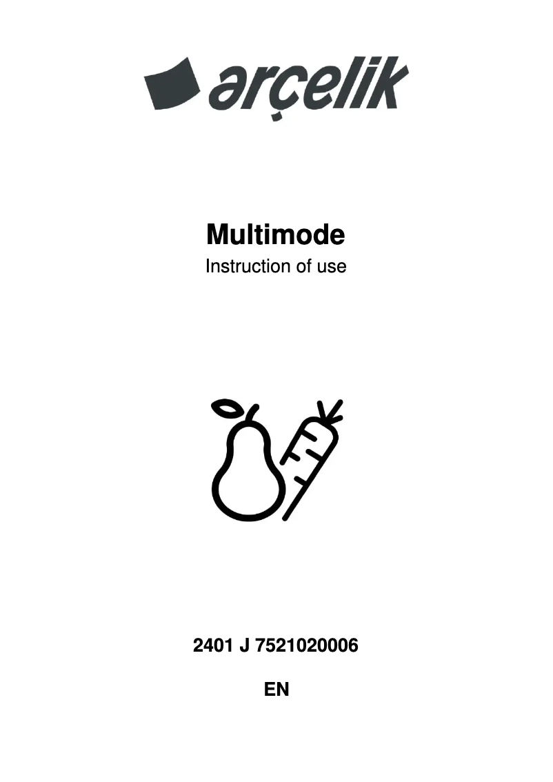 Page 1 de la notice Manuel utilisateur Arçelik 2401 J