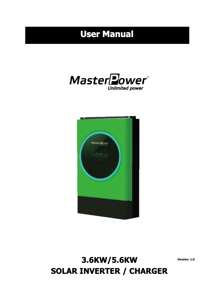 Page n°1 - Manuel utilisateur MasterPower Omega PMS v4 3K-48