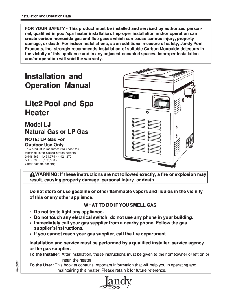 Page n°1 - Manuel utilisateur JANDY Lite2