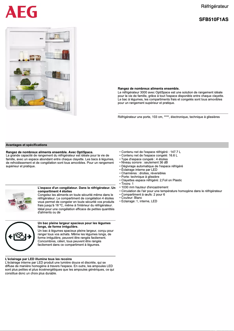 Image de la première page du manuel de l'appareil SFB510F1AS