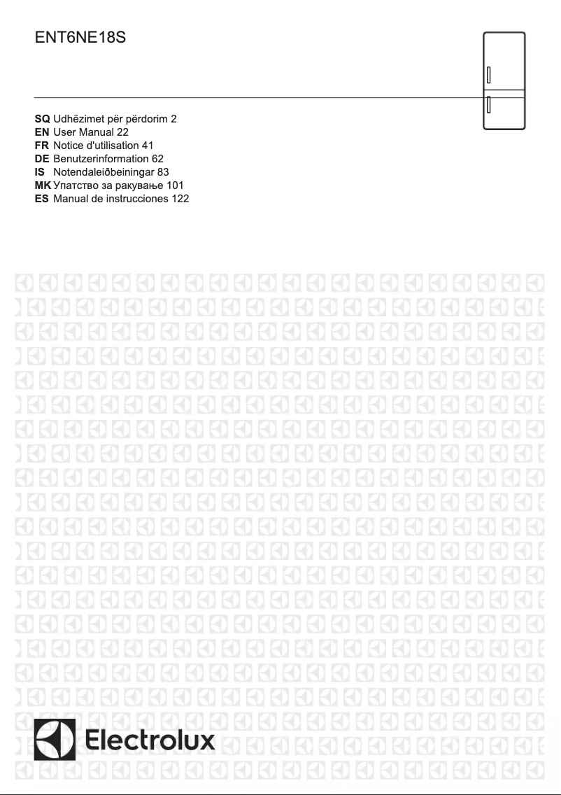 Page 1 de la notice Manuel utilisateur Electrolux ENT6NE18S