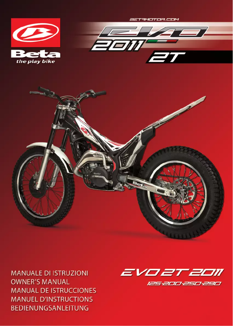 Page 1 de la notice Manuel utilisateur Beta EVO 290 2T (2011)