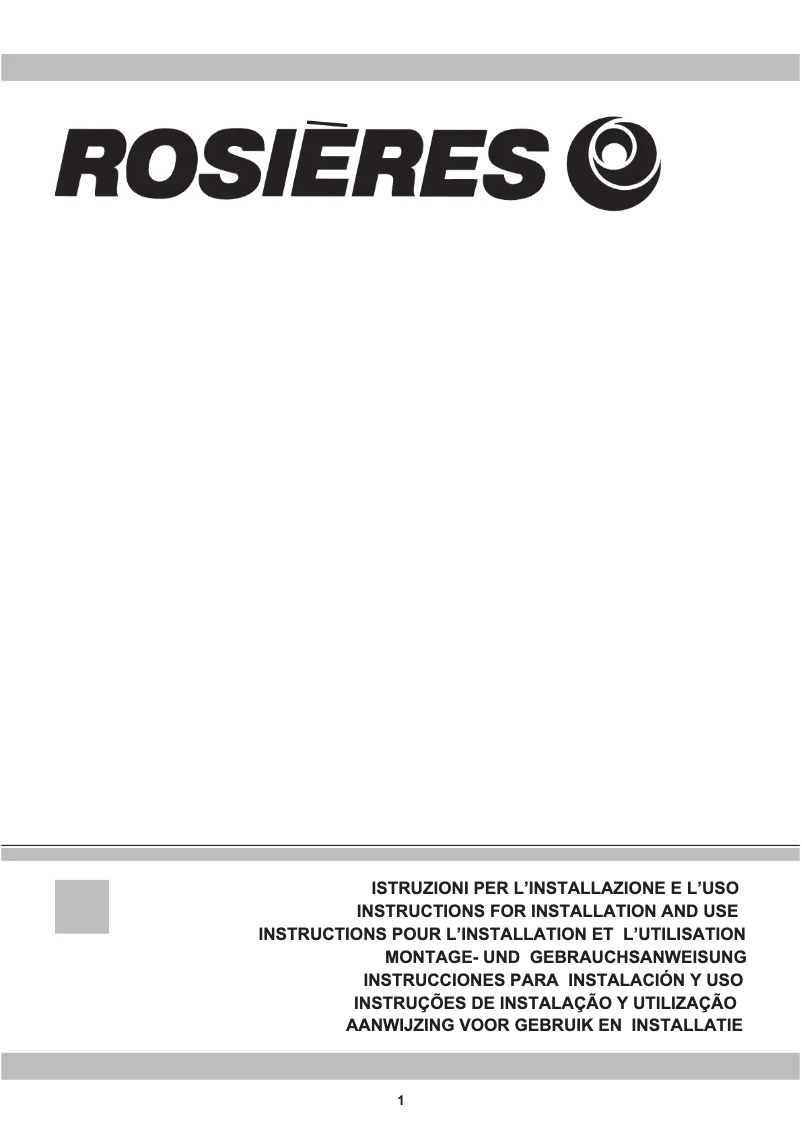 Page 1 de la notice Mode d'emploi Rosieres RHG 580 IN