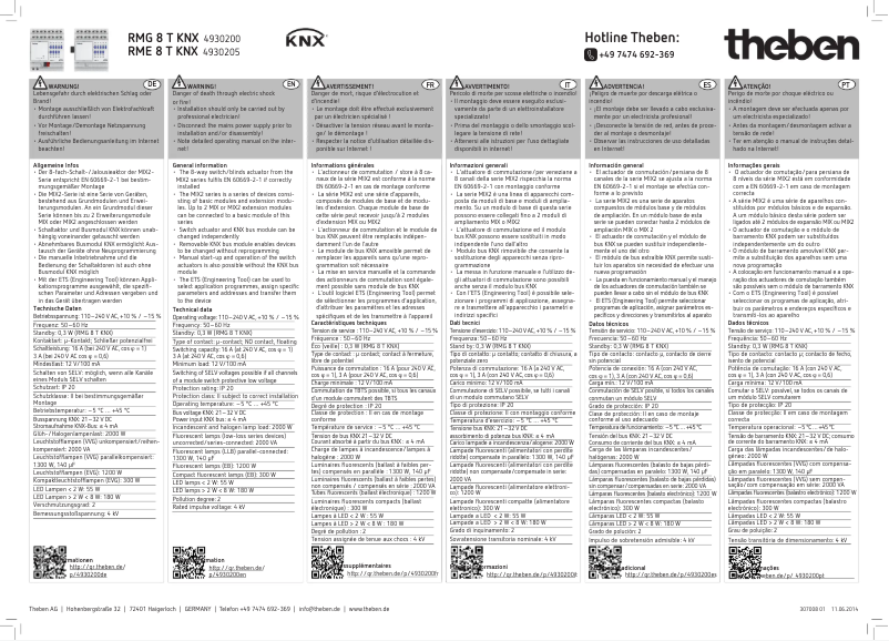 Page n°1 - Manuel utilisateur Theben RME 8 T KNX