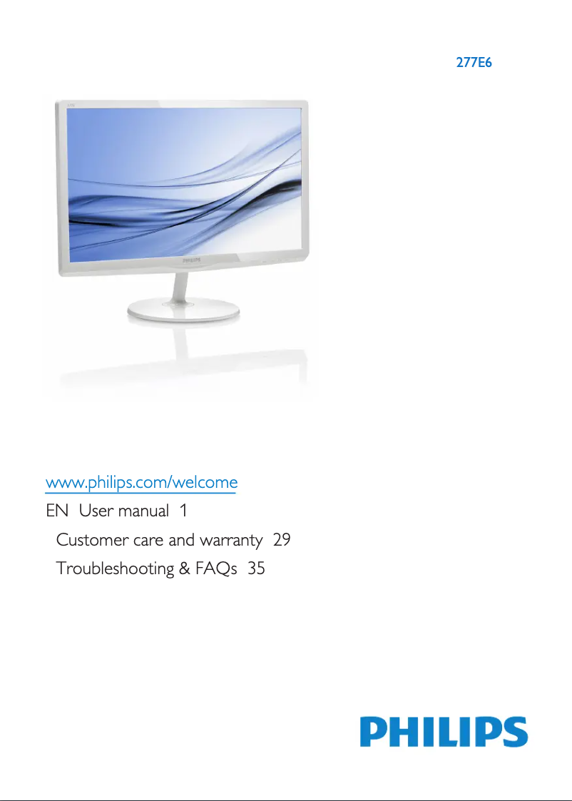 Page n°1 - Manuel utilisateur Philips 277E6