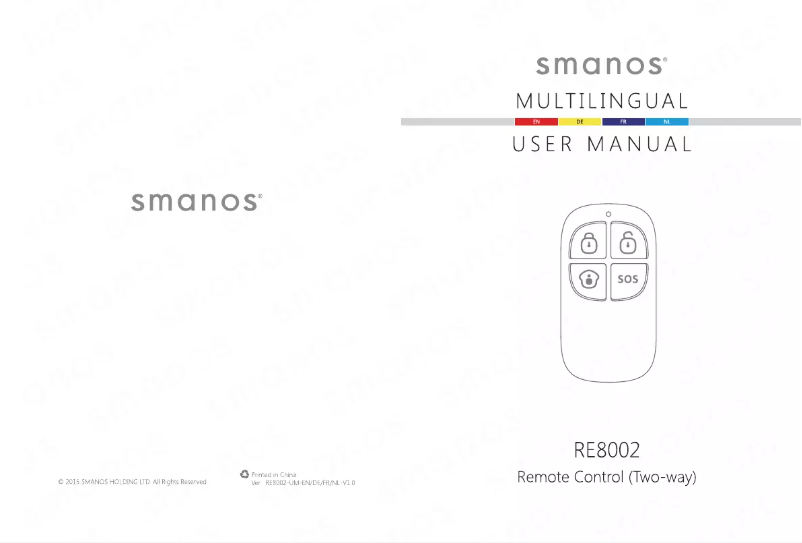 Page n°1 - Manuel utilisateur smanos RE8002