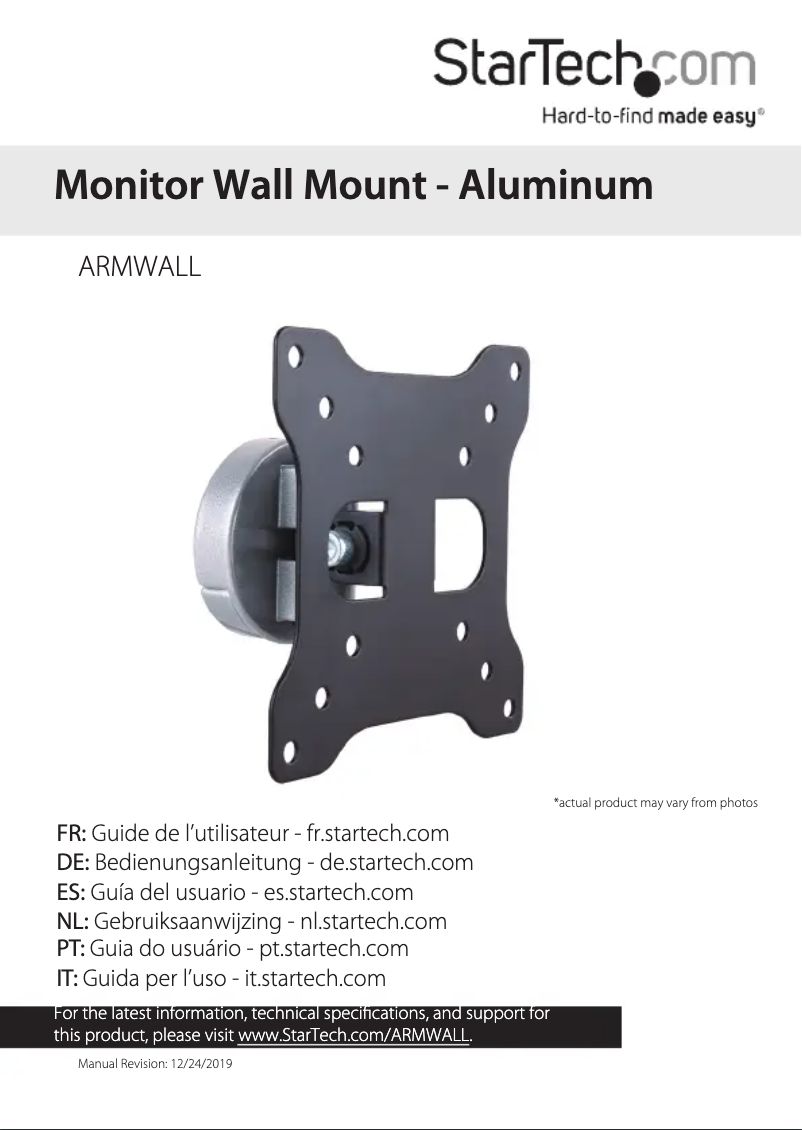 Image de la première page du manuel de l'appareil ARMWALL