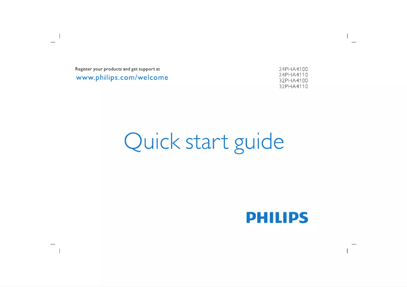 Page n°1 - Guide de démarrage rapide Philips 4000 series 24PHA4100S