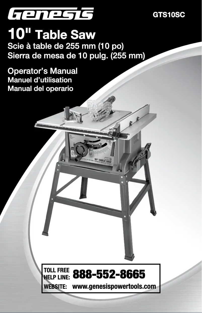 Image de la première page du manuel de l'appareil GTS10SC