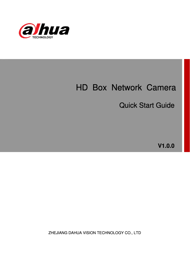 Image de la première page du manuel de l'appareil Ultra IPC-HF7842F