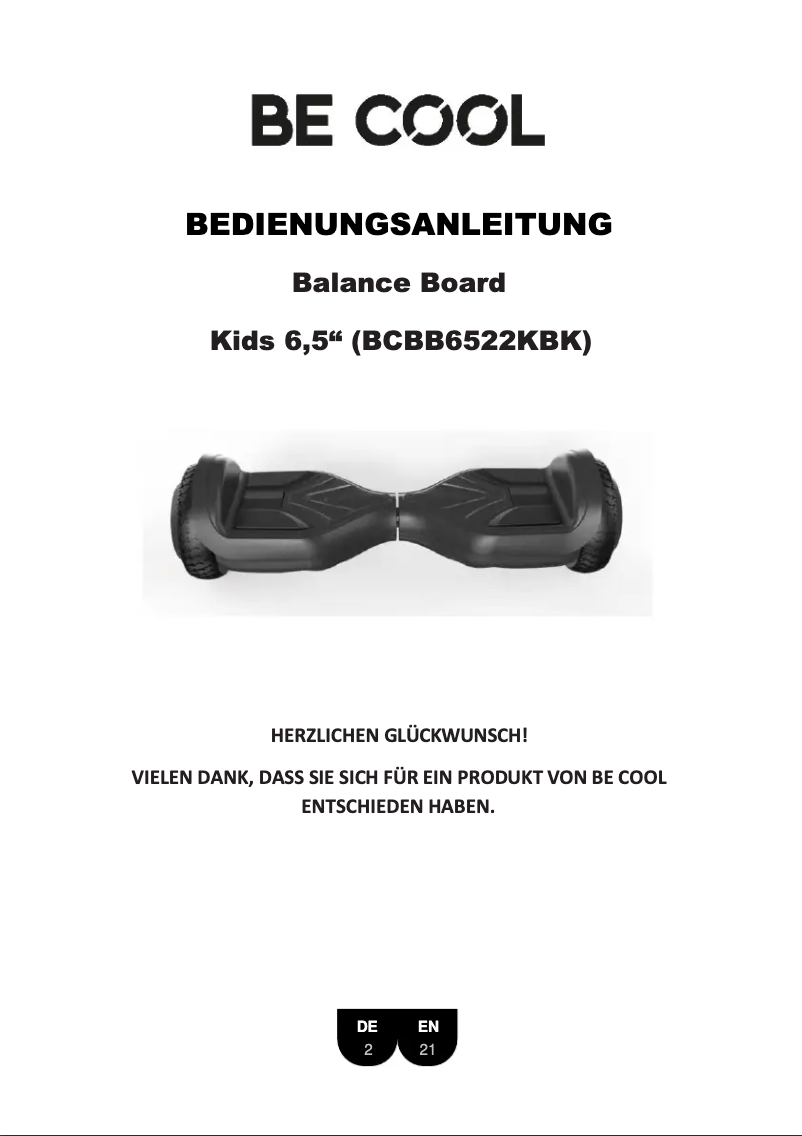 Page 1 de la notice Manuel utilisateur Be Cool BCBB6522KBK