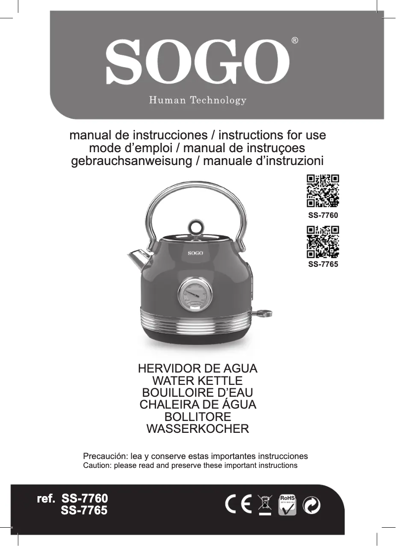 Page 1 de la notice Manuel utilisateur Sogo SS-7760