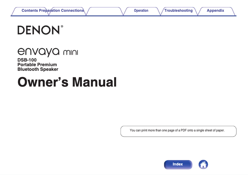 Imagen de la primera página del manual del dispositivo Envaya Mini