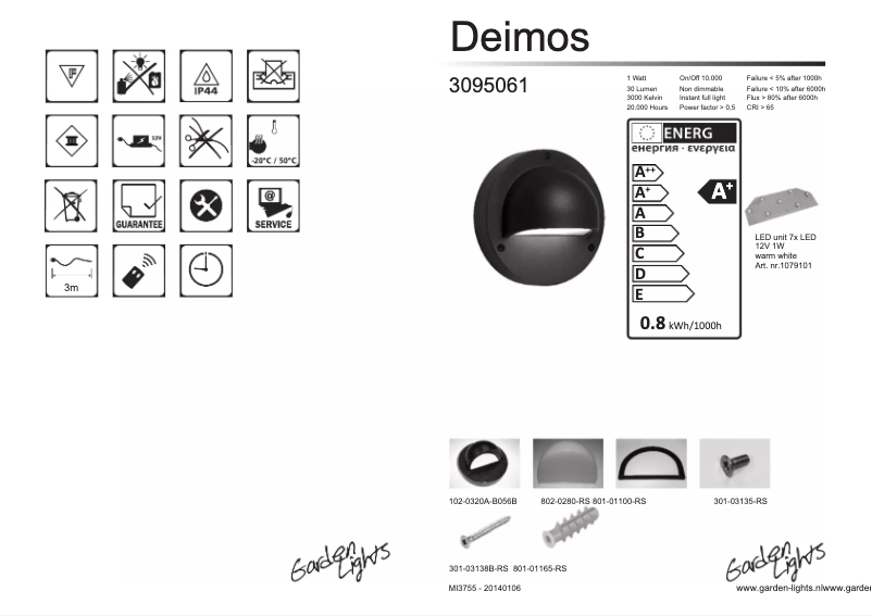Página 1 del manual Manual de usuario Garden Lights Deimos