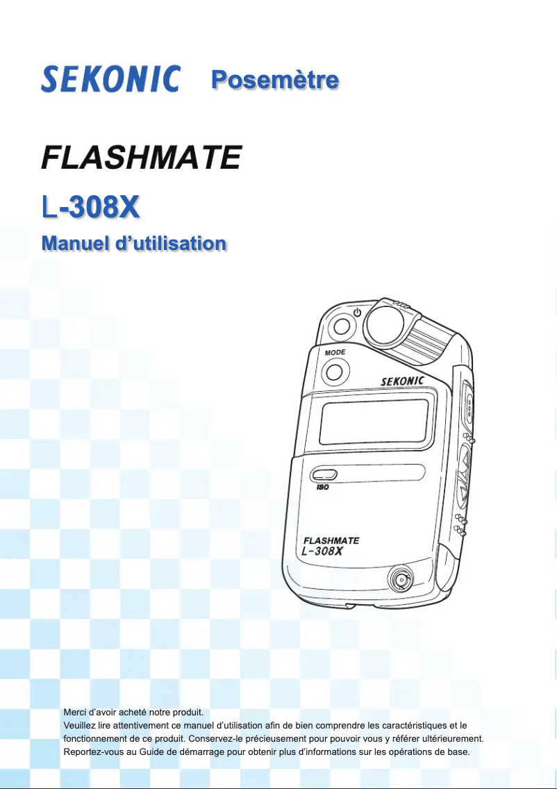 Page n°1 - Manuel utilisateur Sekonic Flashmate L-308X
