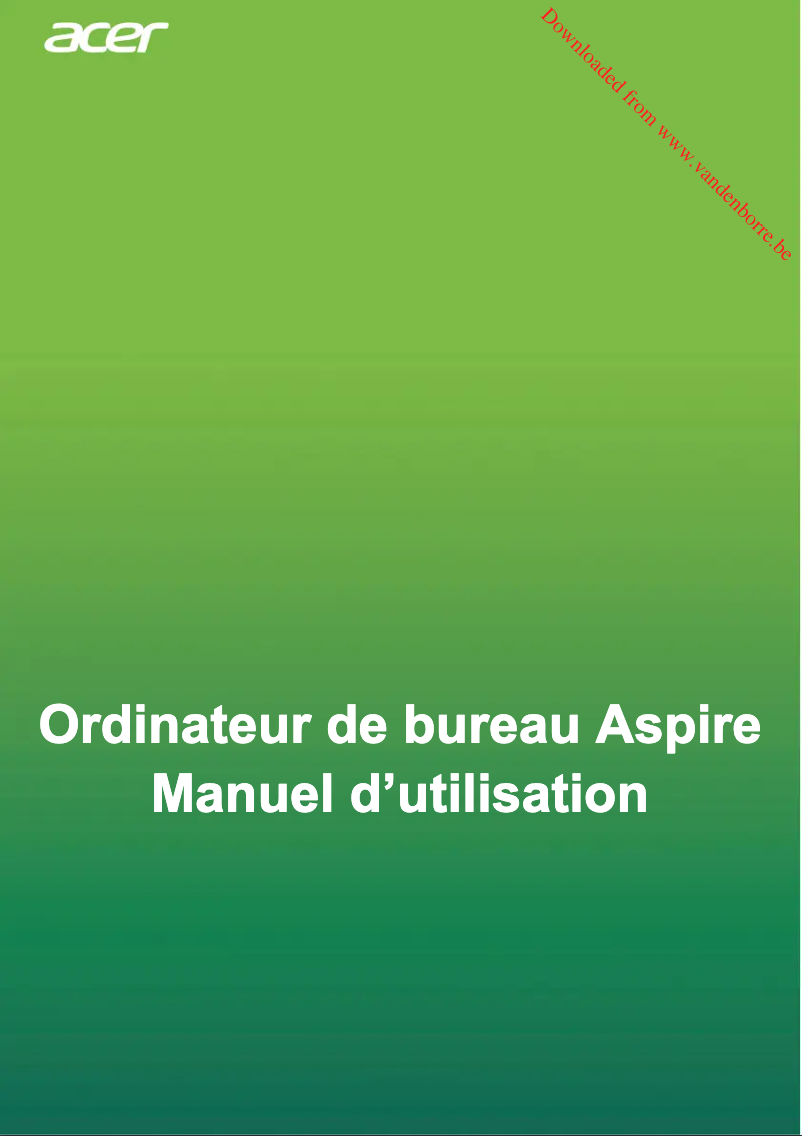 Imagen de la primera página del manual del dispositivo Aspire XC-895