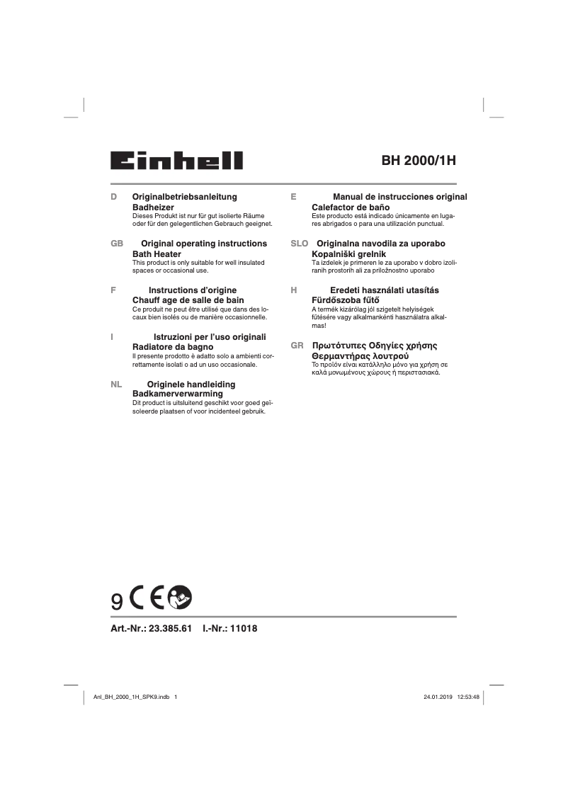 Image de la première page du manuel de l'appareil BH 2000/1 H