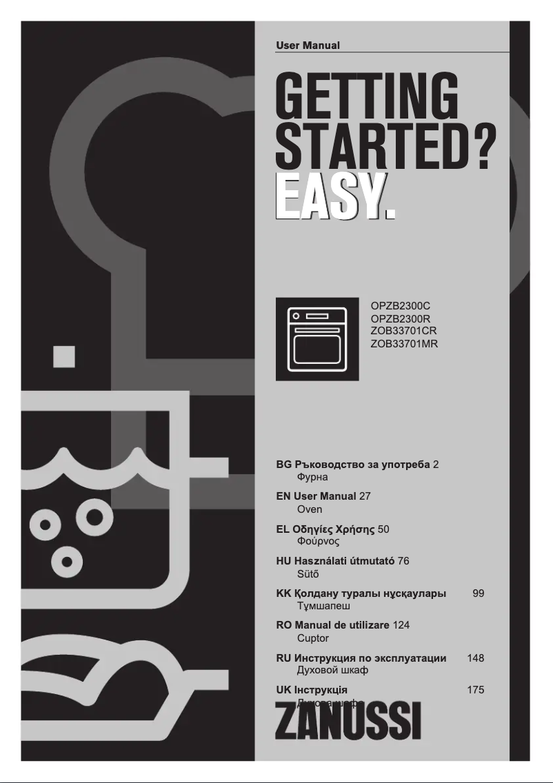 Page n°1 - Manuel utilisateur Zanussi OPZB2300C