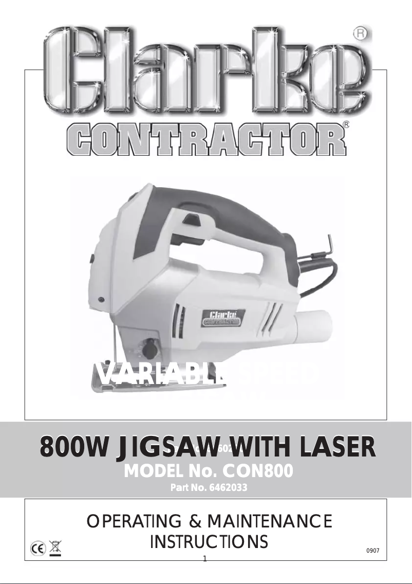 Image de la première page du manuel de l'appareil CON800