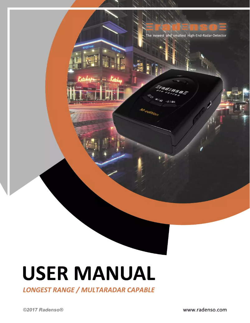 Page 1 de la notice Manuel utilisateur Radenso Pro M
