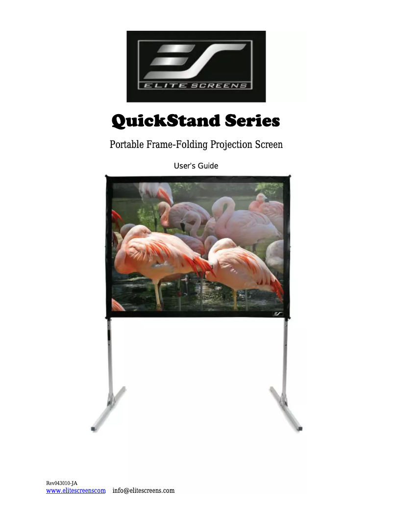 Page n°1 - Manuel utilisateur Elite Screens Q150V-