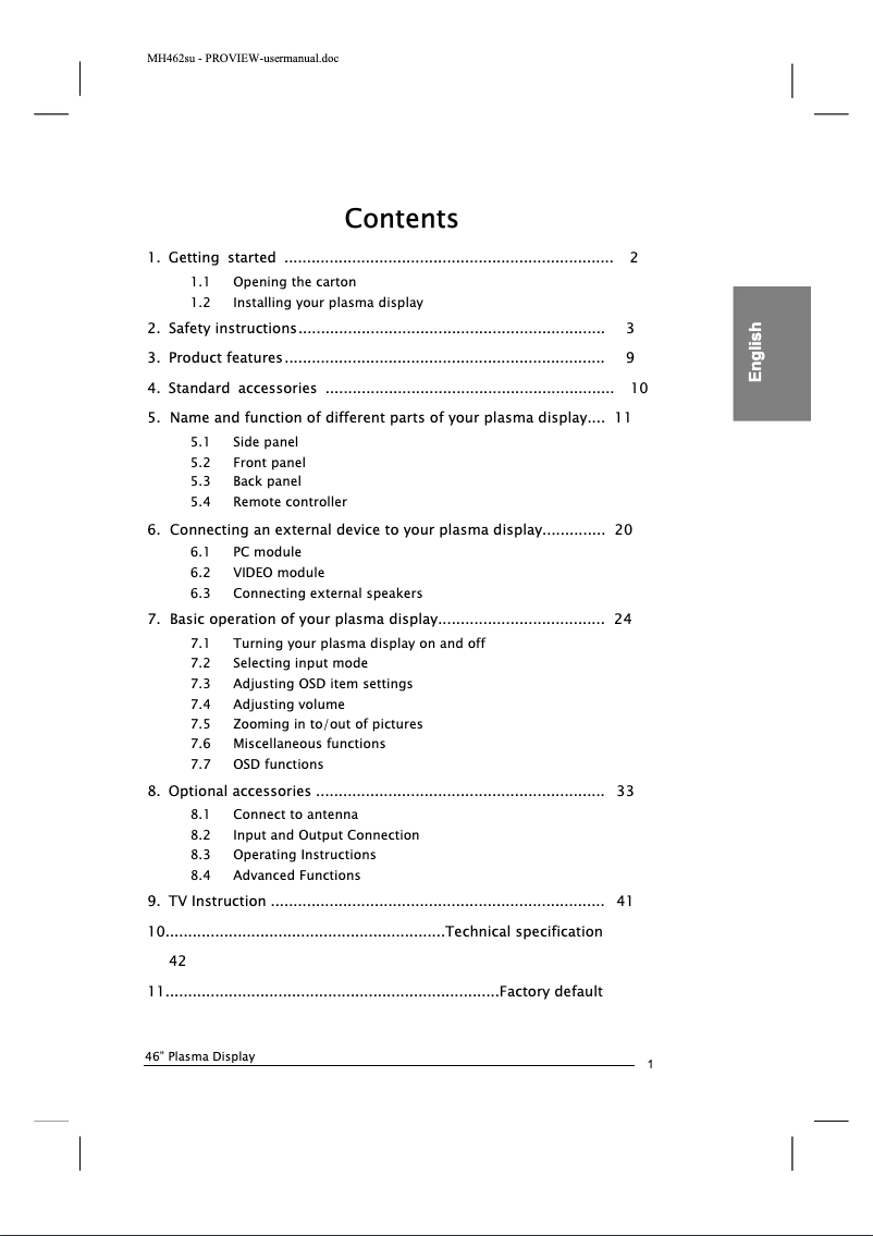 Page n°1 - Manuel utilisateur Proview MH-422HUB