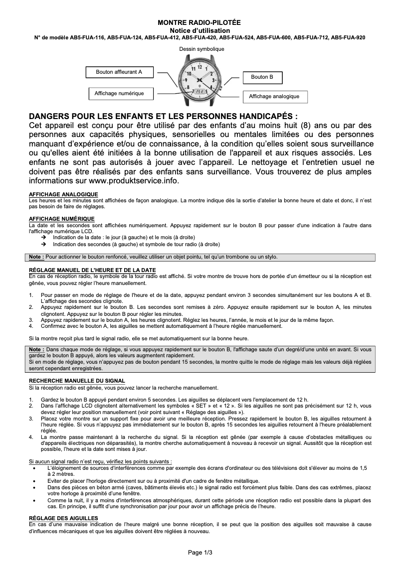 Page 1 de la notice Manuel utilisateur Ascot AB5-FUA-524