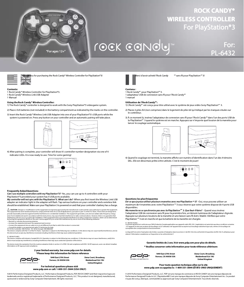 Image de la première page du manuel de l'appareil PL-6432
