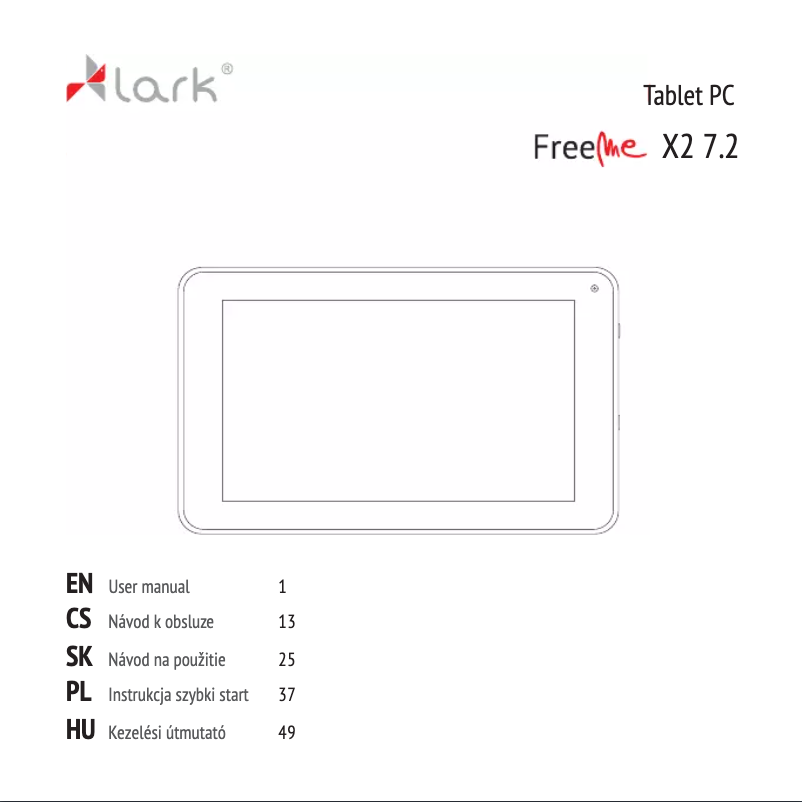 Page 1 de la notice Manuel utilisateur Lark FreeMe X2 7.2