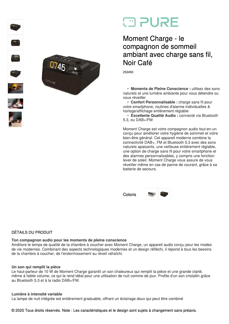 Image de la première page du manuel de l'appareil Moment Charge