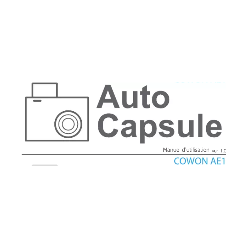 Page n°1 - Manuel utilisateur Cowon AE1 Auto Capsule