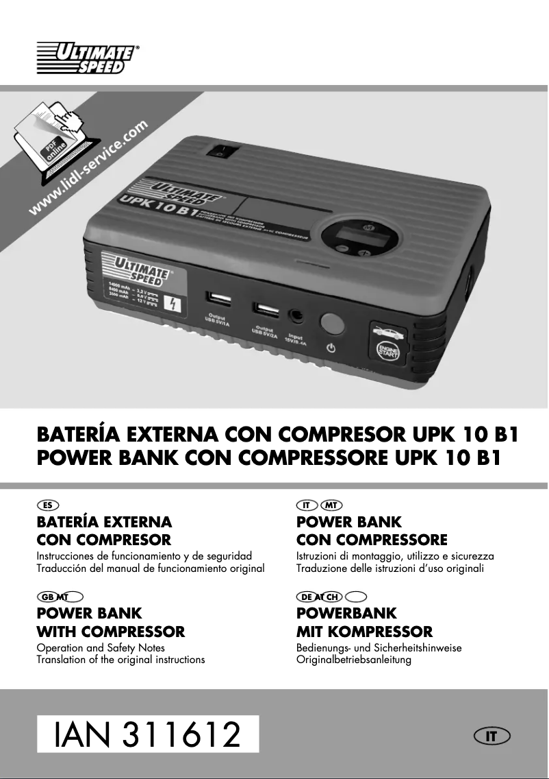Página 1 del manual Manual de usuario Ultimate Speed UPK 10 B1