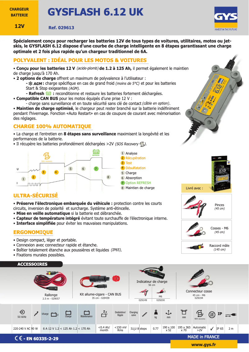Page n°1 - Fiche technique GYS Gysflash 6.12