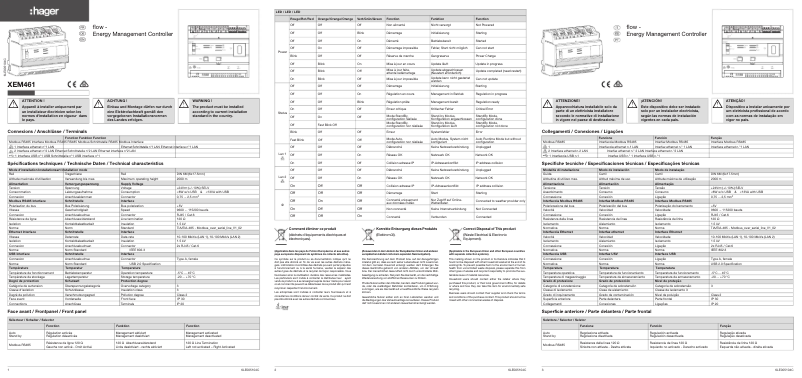 Image de la première page du manuel de l'appareil XEM601