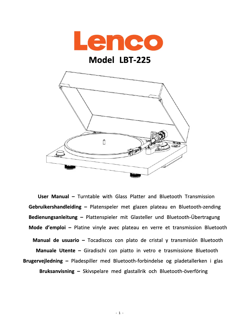 Image de la première page du manuel de l'appareil LBT-225