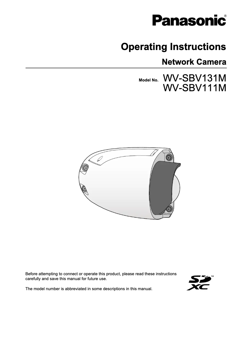 Page 1 de la notice Manuel utilisateur Panasonic WV-SBV111M