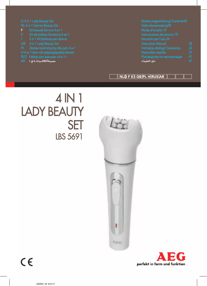 Page 1 de la notice Manuel utilisateur AEG LBS 5691