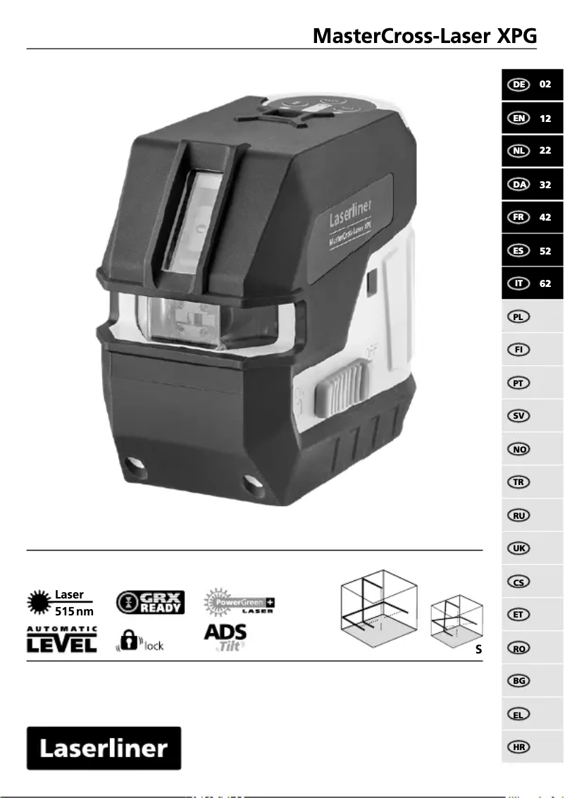 Page 1 of the manual User Manual Laserliner MasterCross-Laser XPG