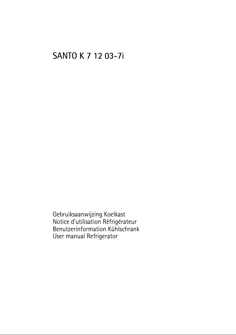 Image de la première page du manuel de l'appareil Santo K 7 12 03-7I