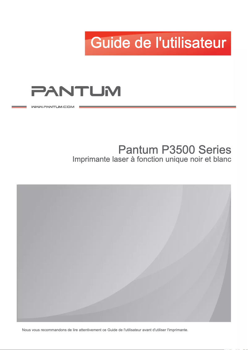 Page 1 de la notice Manuel utilisateur Pantum P3500DW
