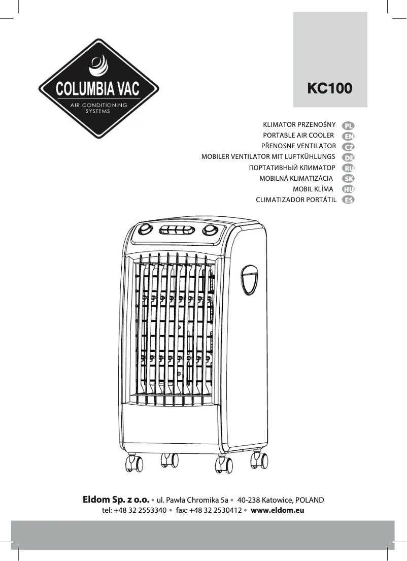 Image de la première page du manuel de l'appareil ColumbiaVac KC100