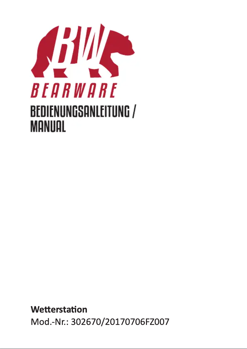 Page n°1 - Manuel utilisateur Bearware 302670